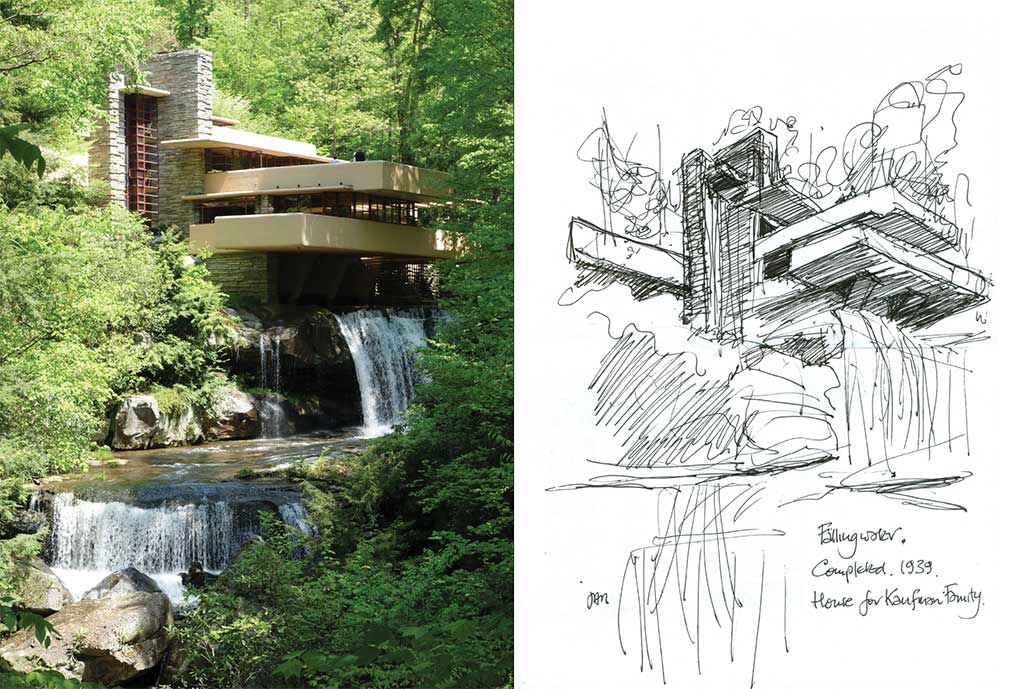 Fallingwater (Kaufmann Residence) by Frank Lloyd Wright.